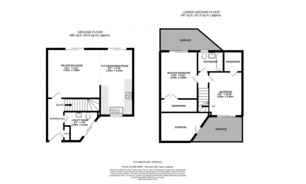 Floor Plan Image for 2 Bedroom Terraced House for Sale in Cumberland Terrace, Orchard Road, Hove