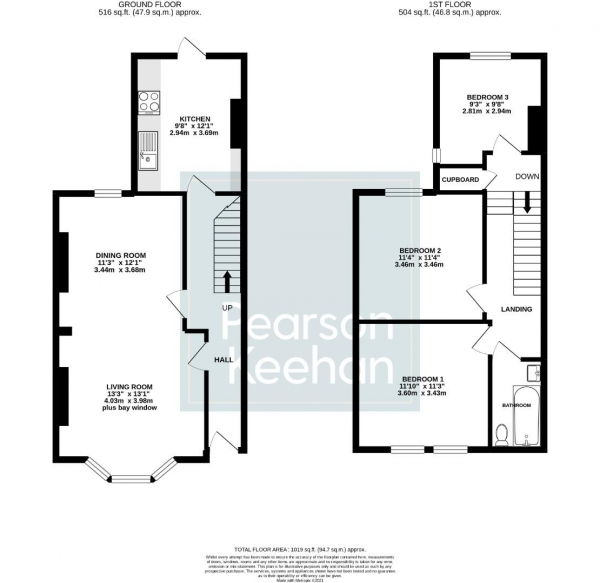 Floor Plan Image for 3 Bedroom Flat for Sale in Goldstone Road, Hove