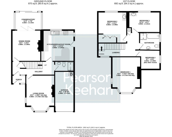 Floor Plan Image for 4 Bedroom Property for Sale in St. Keyna Avenue, Hove