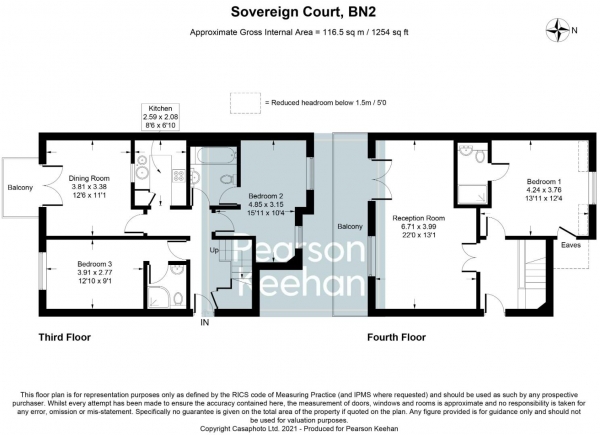 Floor Plan Image for 3 Bedroom Apartment for Sale in The Strand, Brighton Marina Village, Brighton