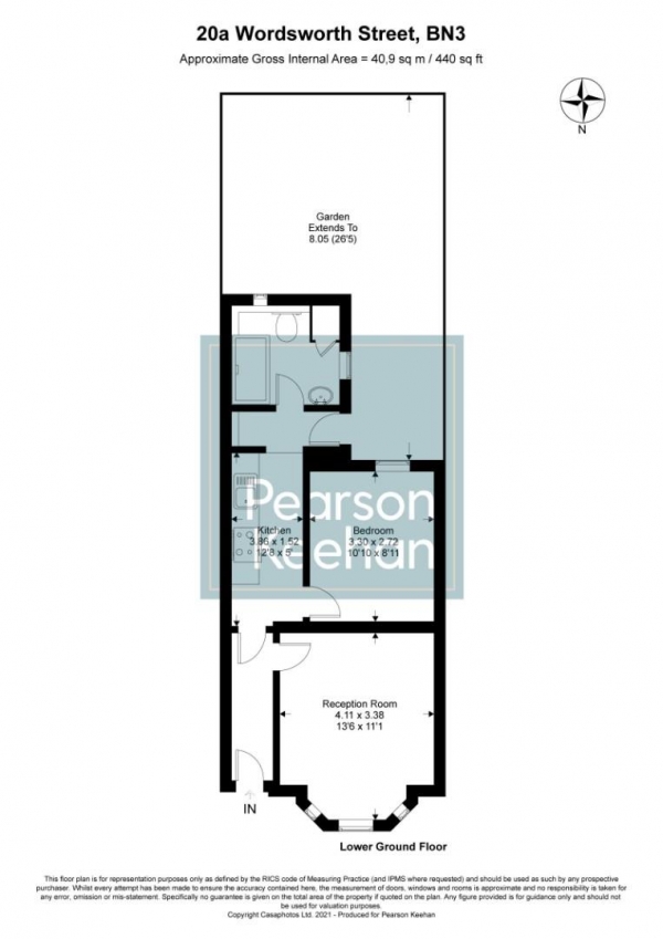 Floor Plan Image for 1 Bedroom Apartment for Sale in Wordsworth Street, Hove