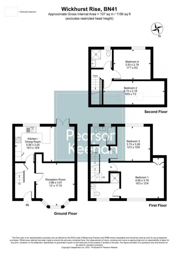 Floor Plan Image for 4 Bedroom Property for Sale in Wickhurst Rise, Portslade, Brighton