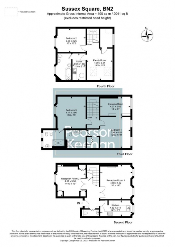 Floor Plan Image for 4 Bedroom Apartment to Rent in Sussex Square, Brighton