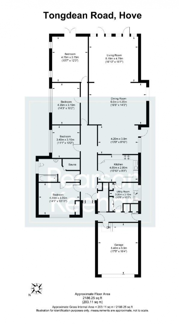 Floor Plan Image for 3 Bedroom Detached Bungalow for Sale in Tongdean Road, Hove