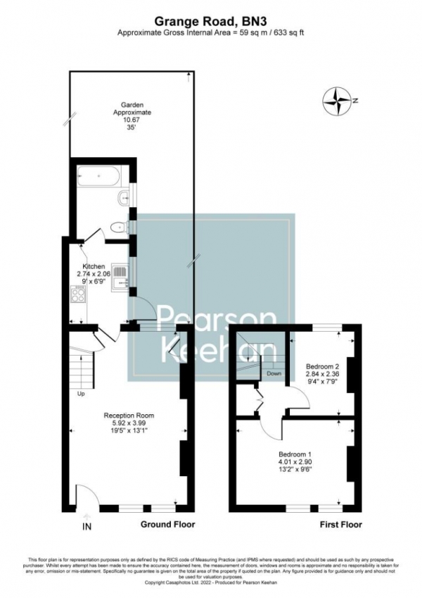 Floor Plan Image for 2 Bedroom Property for Sale in Grange Road, Hove