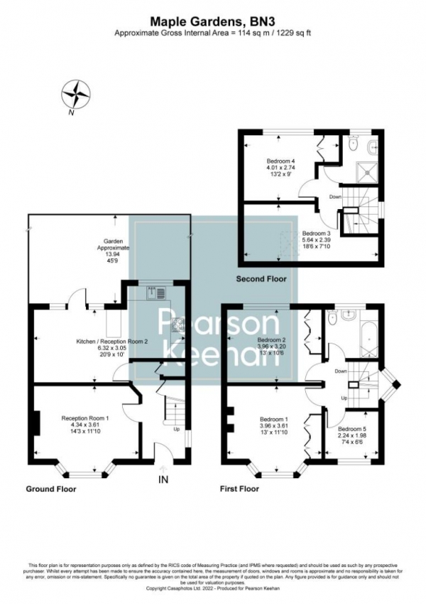 Floor Plan Image for 5 Bedroom Property to Rent in Maple Gardens, Hove