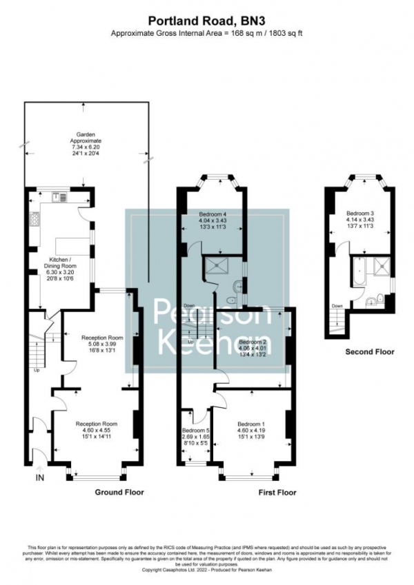 Floor Plan Image for 4 Bedroom Property for Sale in Portland Road, Hove