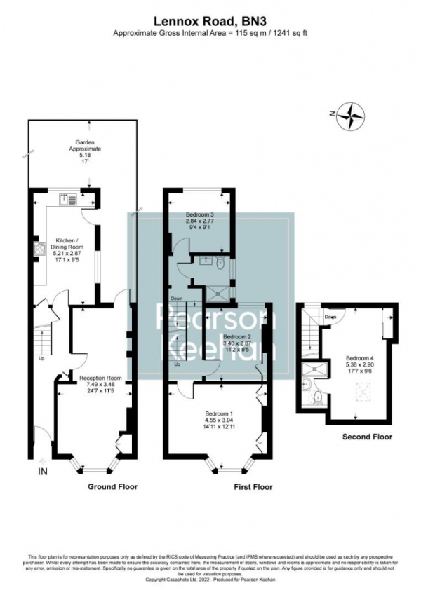 Floor Plan Image for 4 Bedroom Property for Sale in Lennox Road, Hove