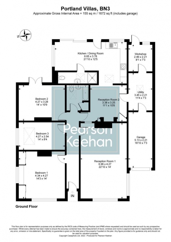 Floor Plan Image for 3 Bedroom Bungalow for Sale in Portland Villas, Hove