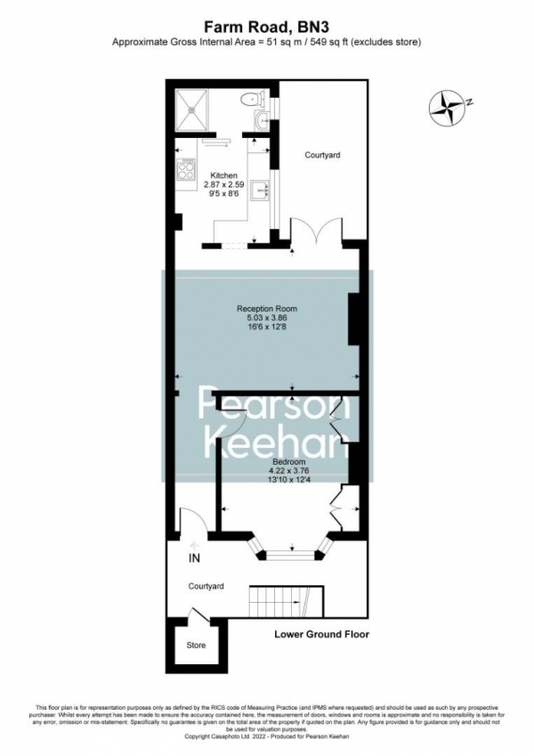 Floor Plan Image for 1 Bedroom Apartment for Sale in Farm Road, Hove