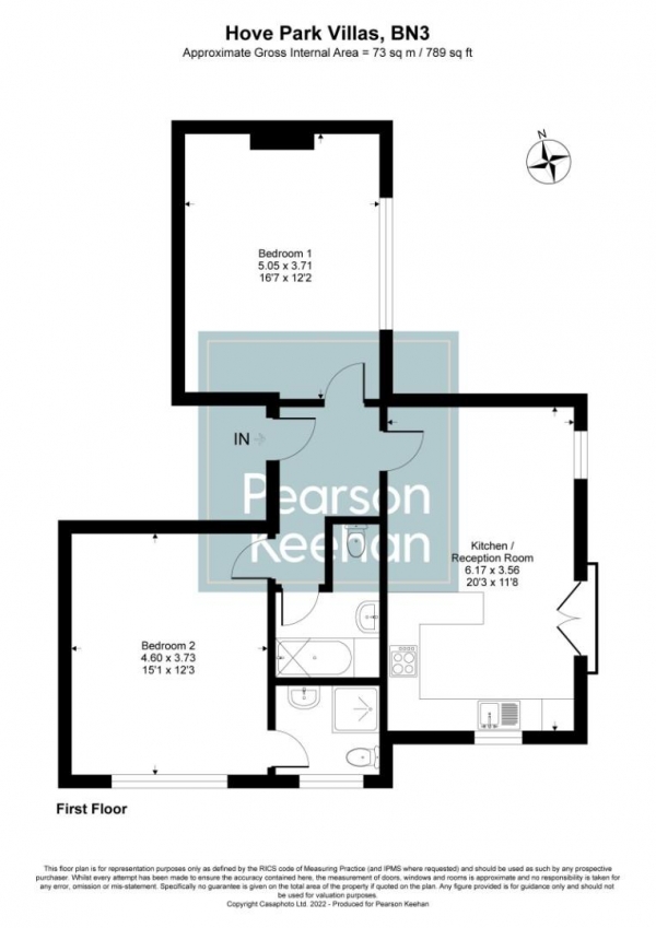 Floor Plan Image for 2 Bedroom Apartment to Rent in Hove Park Villas, Hove