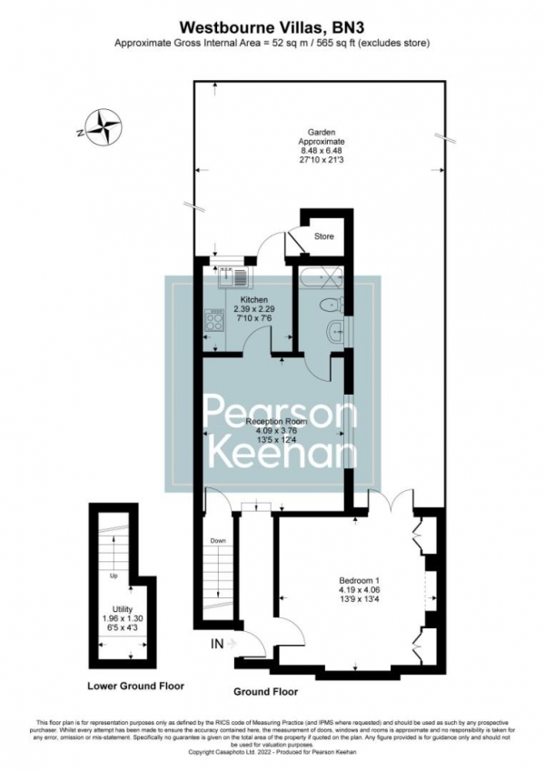 Floor Plan Image for 1 Bedroom Apartment to Rent in Westbourne Villas, Hove