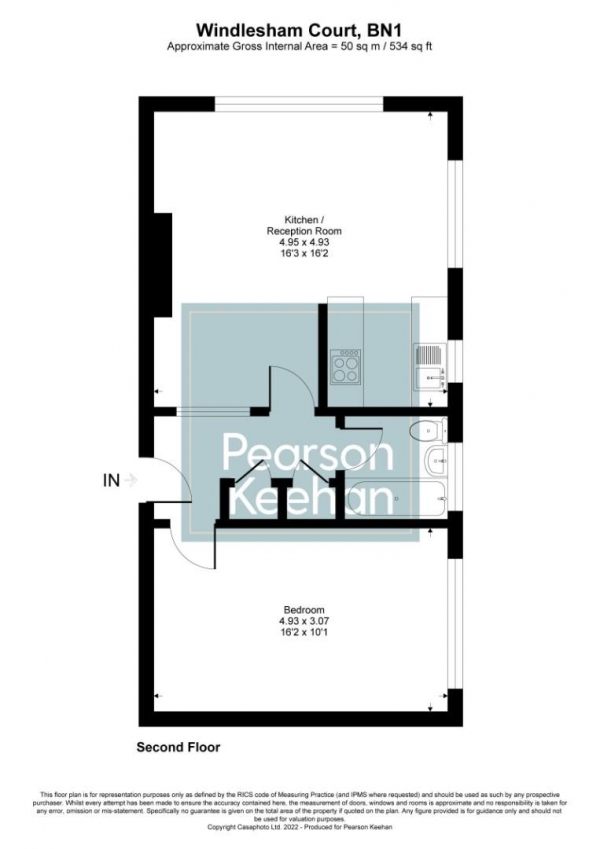 Floor Plan Image for 1 Bedroom Apartment for Sale in Windlesham Gardens, Brighton