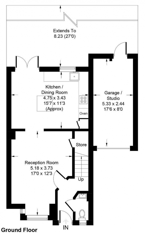 Floor Plan Image for 3 Bedroom Detached House to Rent in Sheppard Way, Portslade