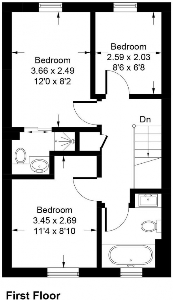 Floor Plan Image for 3 Bedroom Detached House to Rent in Sheppard Way, Portslade