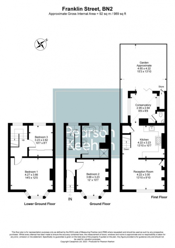 Floor Plan Image for 3 Bedroom Property for Sale in Franklin Street, Brighton