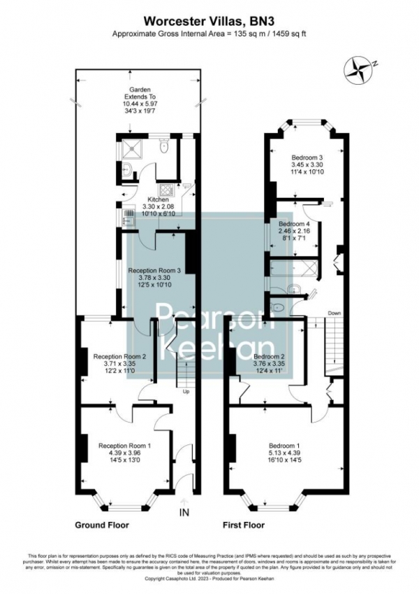 Floor Plan Image for 4 Bedroom Property for Sale in Worcester Villas, Hove