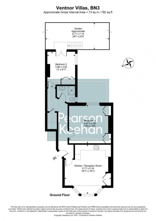 Floor Plan Image for 2 Bedroom Apartment for Sale in Ventnor Villas, Hove