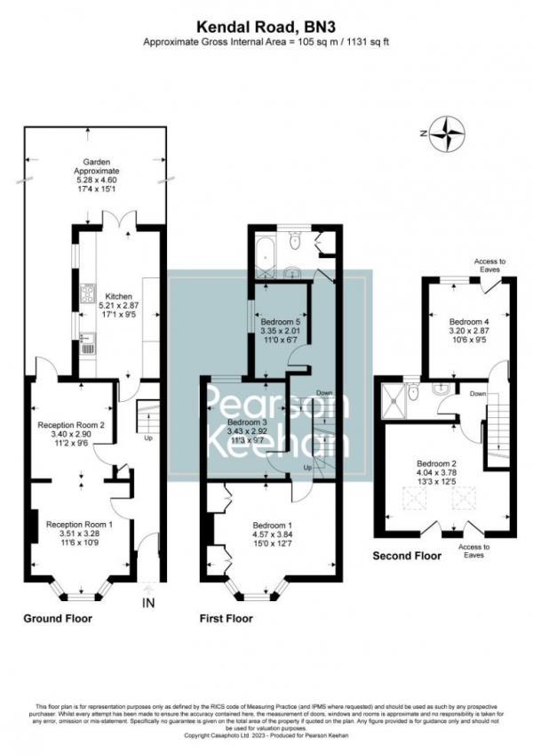 Floor Plan Image for 5 Bedroom Property for Sale in Kendal Road, Hove