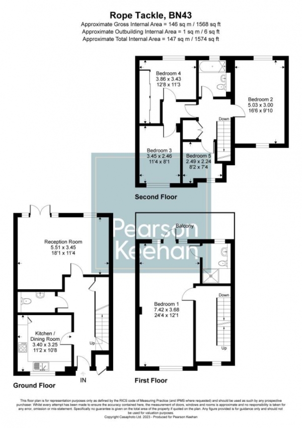 Floor Plan Image for 5 Bedroom Property for Sale in Ropetackle, Shoreham-By-Sea