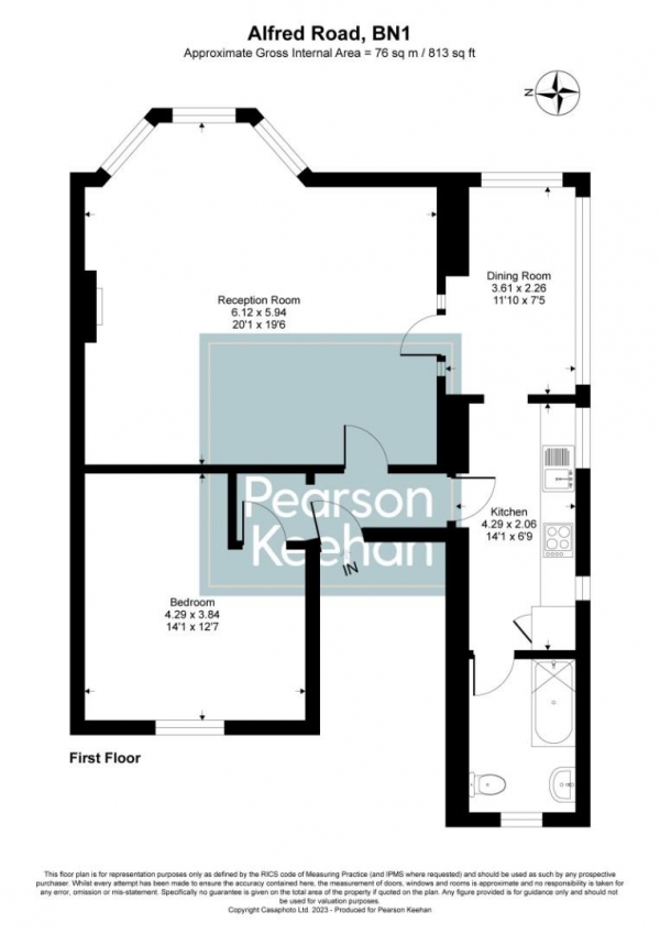 Floor Plan Image for 1 Bedroom Apartment for Sale in Alfred Road, Brighton