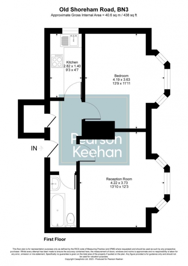 Floor Plan Image for 1 Bedroom Apartment for Sale in Old Shoreham Road, Hove