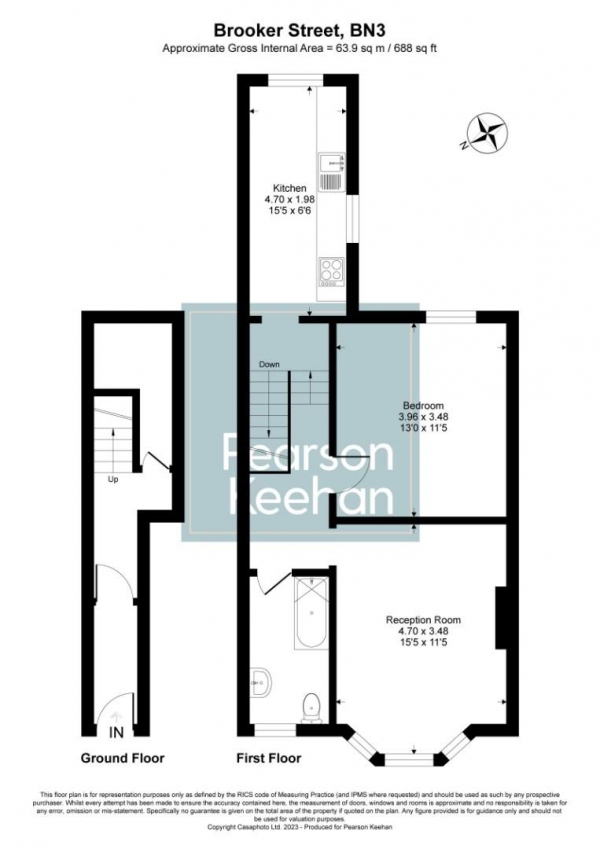 Floor Plan Image for 1 Bedroom Apartment for Sale in Brooker Street, Hove