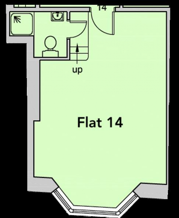 Floor Plan Image for Studio to Rent in 43a Kings Road, Brighton