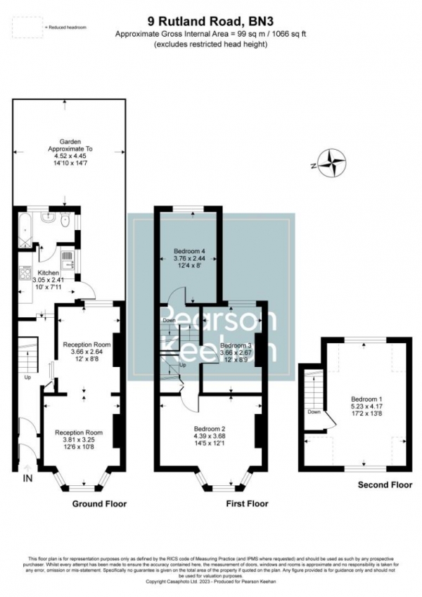 Floor Plan Image for 4 Bedroom Property for Sale in Rutland Road, Hove