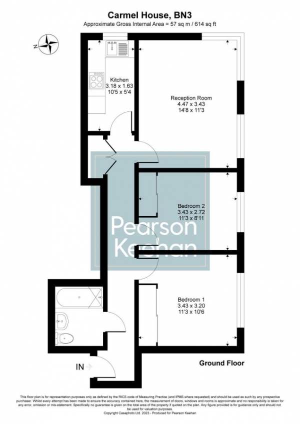 Floor Plan Image for 2 Bedroom Apartment for Sale in Westbourne Street, Hove