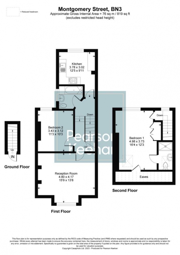 Floor Plan Image for 2 Bedroom Apartment for Sale in Montgomery Street, Hove