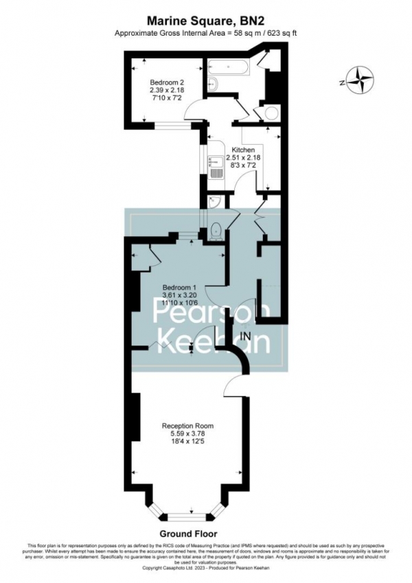 Floor Plan Image for 1 Bedroom Apartment for Sale in Marine Square, Brighton