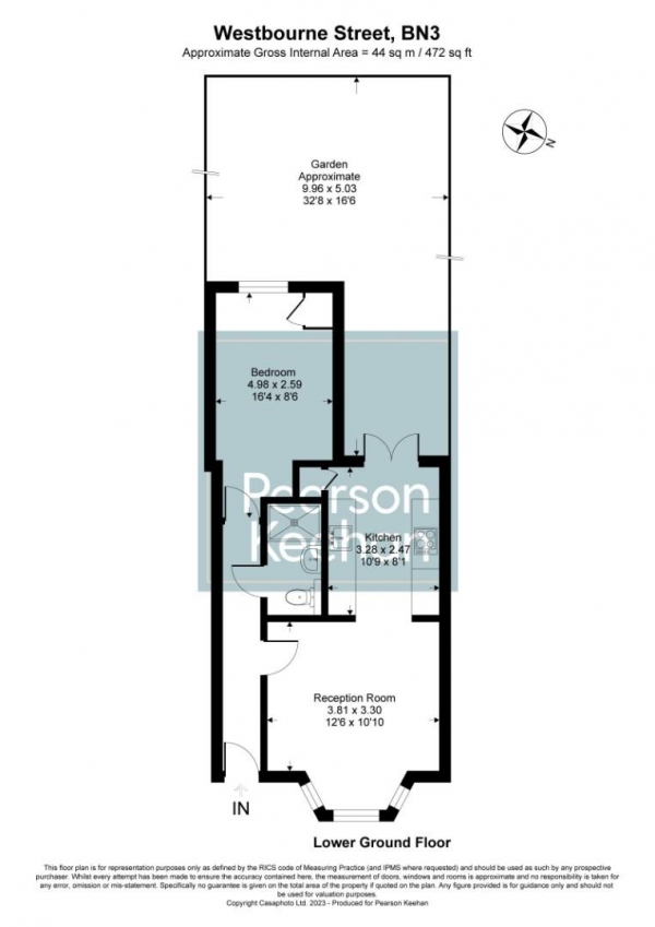 Floor Plan Image for 1 Bedroom Apartment to Rent in Westbourne Street, Hove