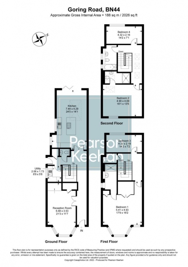 Floor Plan Image for 4 Bedroom Semi-Detached House to Rent in Goring Road, Steyning