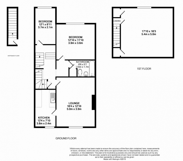 Floor Plan Image for 3 Bedroom Apartment to Rent in Kingsway, Hove