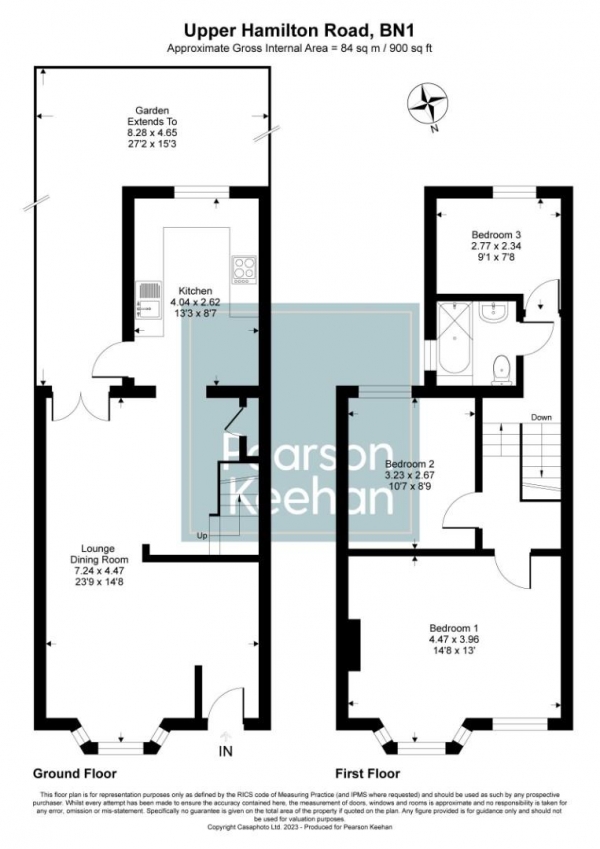 Floor Plan for 3 Bedroom Property for Sale in Upper Hamilton Road, Brighton, BN1, 5DF - Guide Price &pound600,000