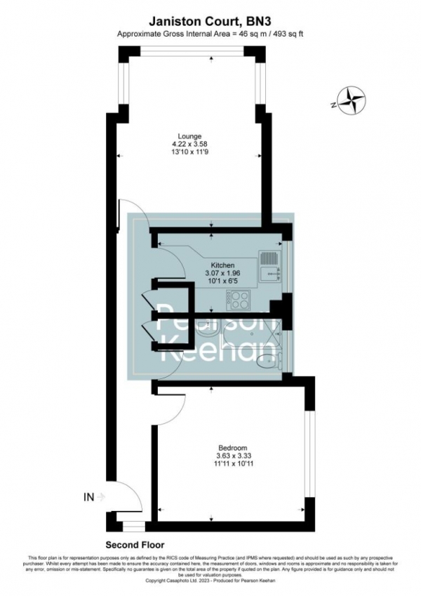 Floor Plan Image for 1 Bedroom Apartment for Sale in Wilbury Crescent, Hove