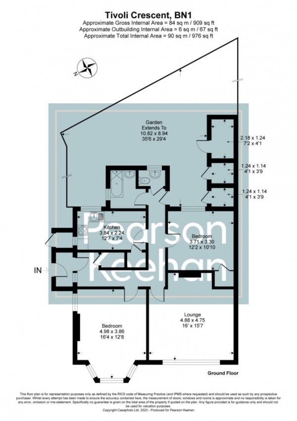 Floor Plan for 6 Bedroom Property for Sale in Tivoli Crescent, Brighton, BN1, 5NB - Guide Price &pound900,000