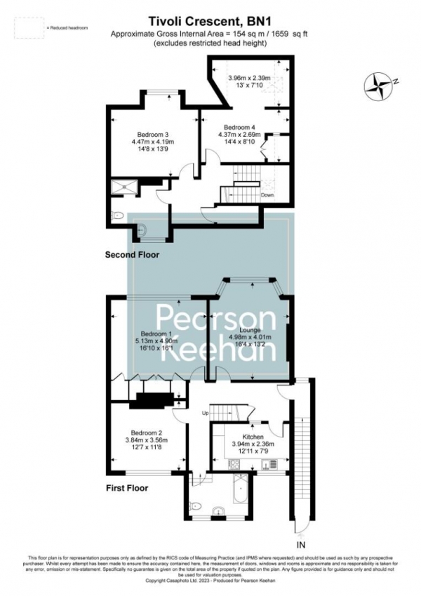 Floor Plan for 6 Bedroom Property for Sale in Tivoli Crescent, Brighton, BN1, 5NB - Guide Price &pound900,000