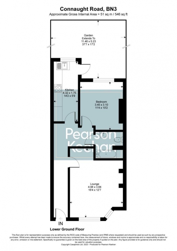 Floor Plan Image for 1 Bedroom Apartment for Sale in Connaught Road, Hove