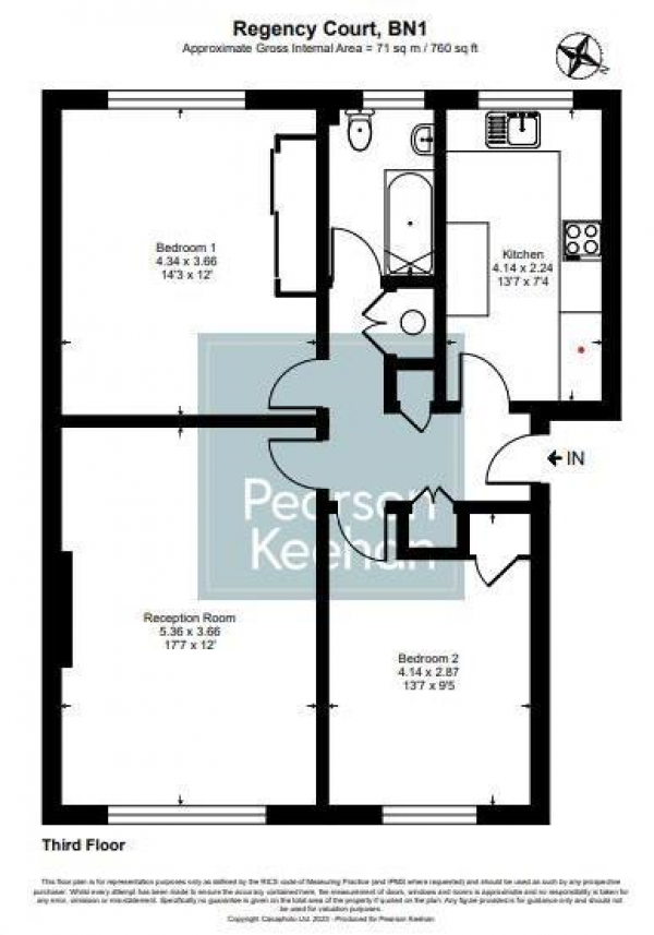 Floor Plan Image for 2 Bedroom Apartment for Sale in Withdean Rise, Brighton