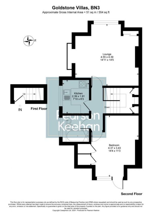 Floor Plan Image for 1 Bedroom Apartment for Sale in Goldstone Villas, Hove