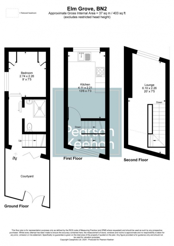 Floor Plan Image for 1 Bedroom Property to Rent in Elm Grove, Brighton