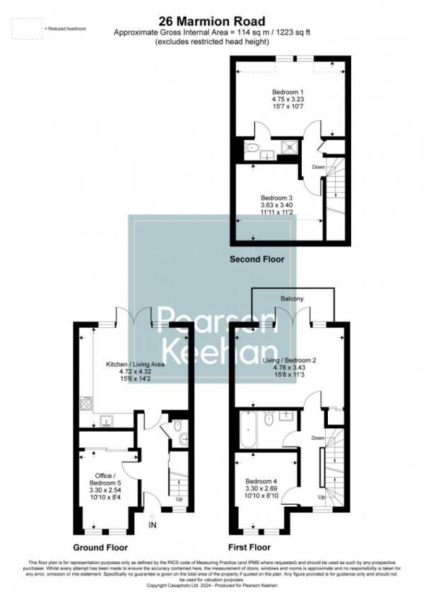 Floor Plan Image for 4 Bedroom Property for Sale in Marmion Road, Hove