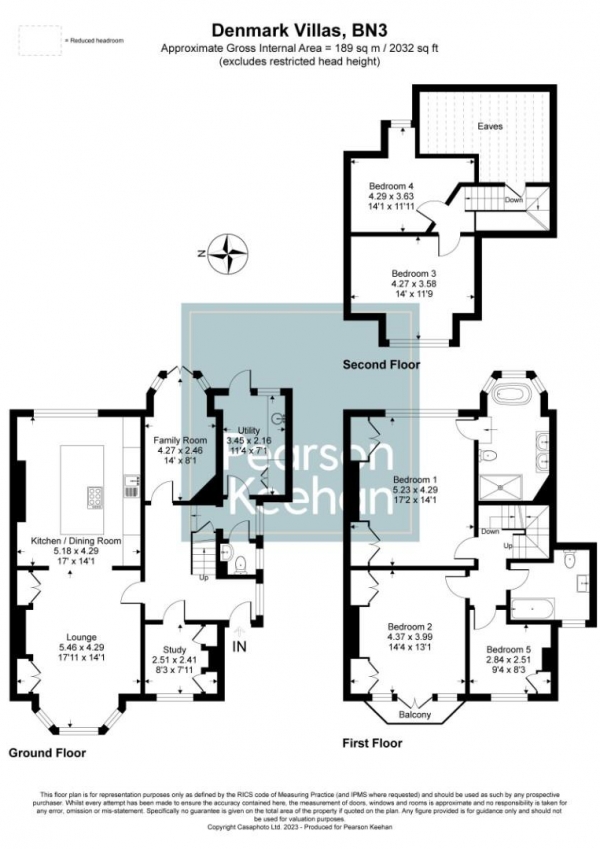 Floor Plan Image for 5 Bedroom Property for Sale in Denmark Villas, Hove