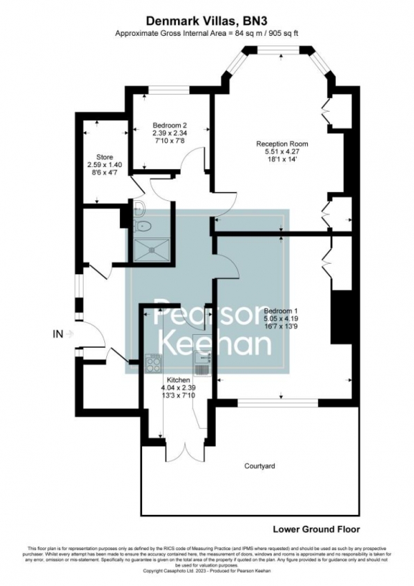 Floor Plan Image for 5 Bedroom Property for Sale in Denmark Villas, Hove