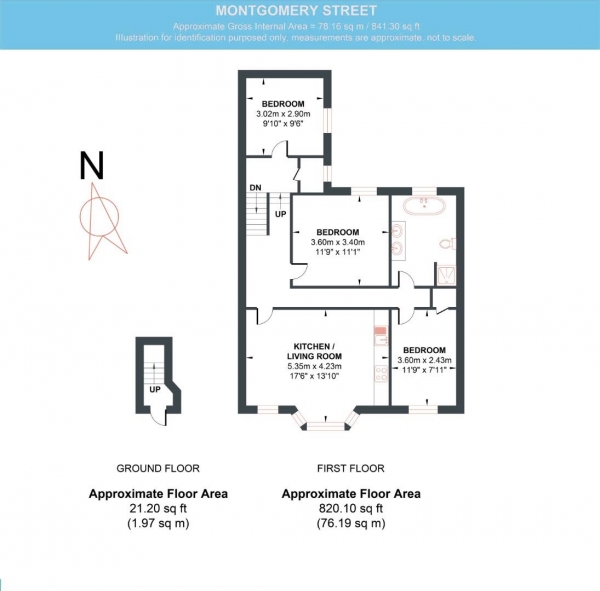 Floor Plan Image for 3 Bedroom Apartment for Sale in Montgomery Street, Hove