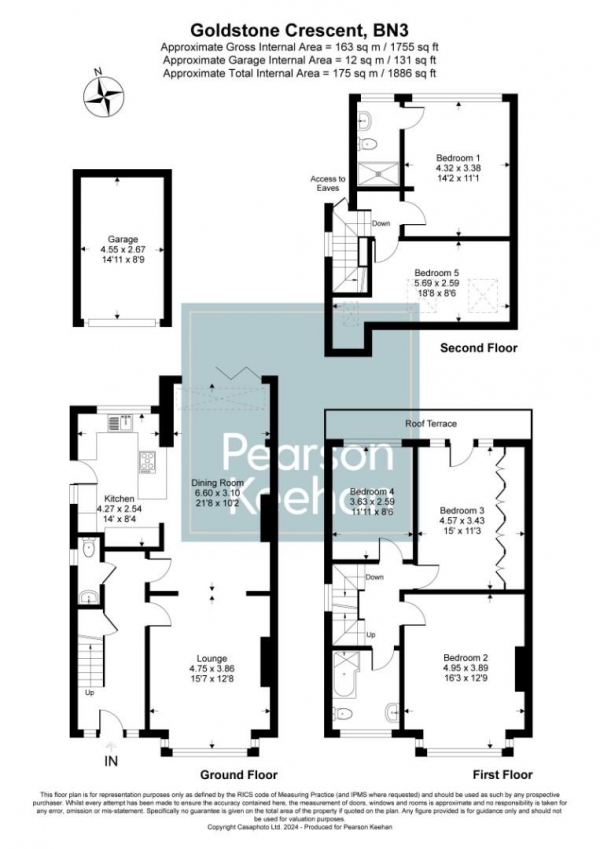 Floor Plan Image for 5 Bedroom Property for Sale in Goldstone Crescent, Hove