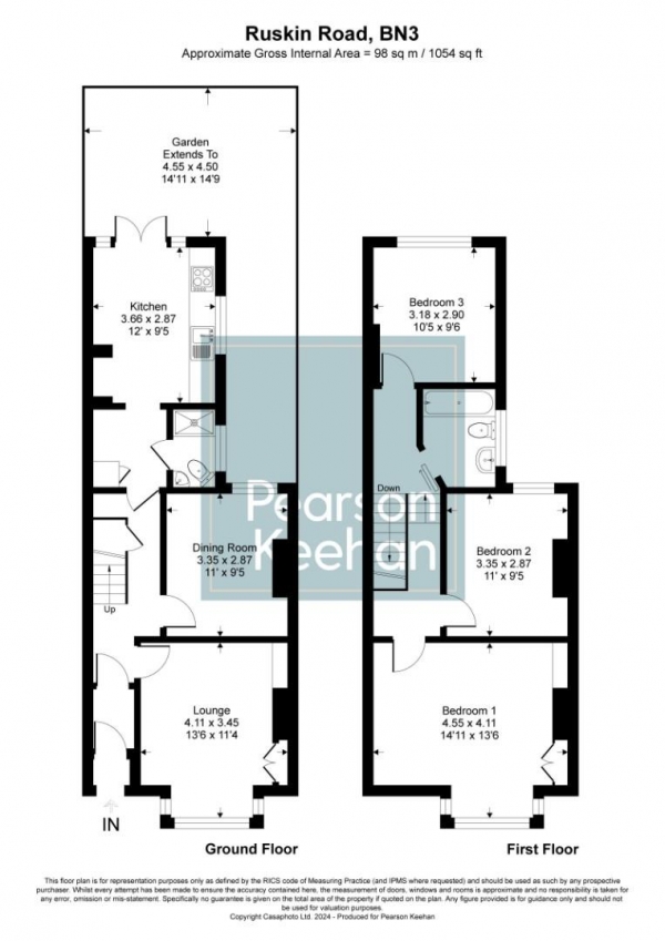 Floor Plan Image for 3 Bedroom Property for Sale in Ruskin Road, Hove