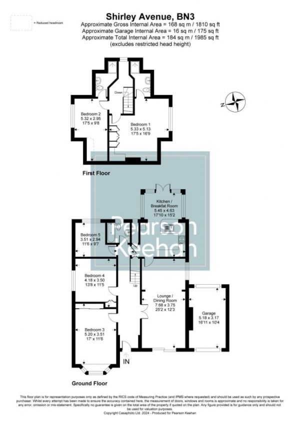 Floor Plan Image for 5 Bedroom Detached Bungalow for Sale in Shirley Avenue, Hove